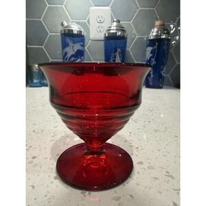 Paden City Penny Line 3" Wine Goblet Low Sherbet Mid Century Depression Glass